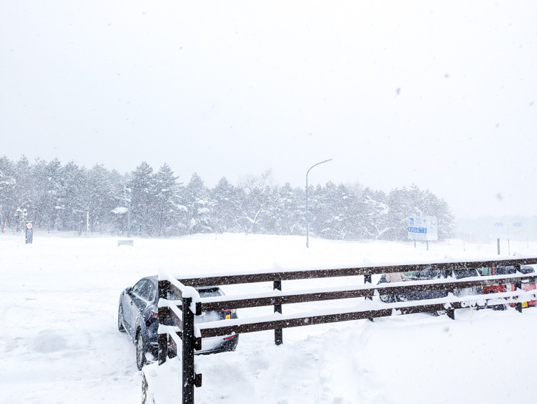 道の駅つちゆ 天気は雪でした