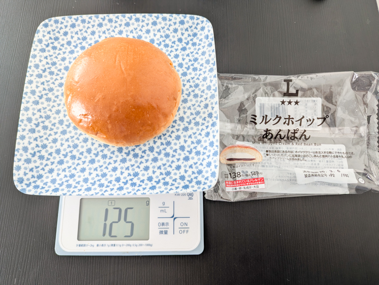 ミルクホイップあんぱんの重量125g